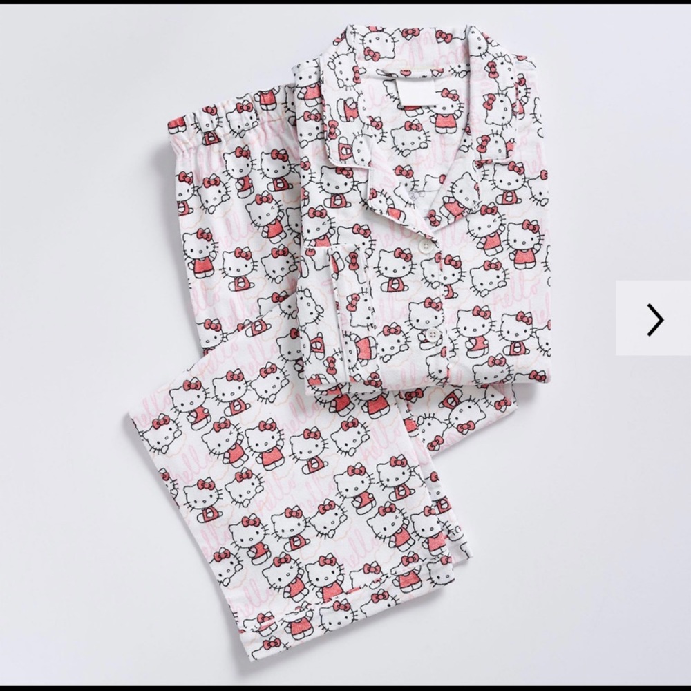 Pottery Barn Teen Hello Kitty® Organic Flannel Pajama Set